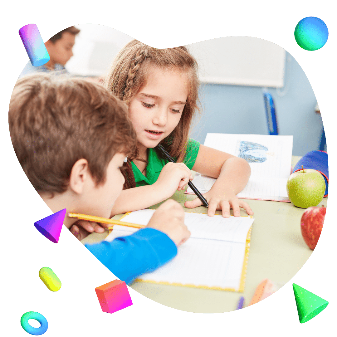 دانش‌آموزان در حال انجام تکالیف در دفتر مشق